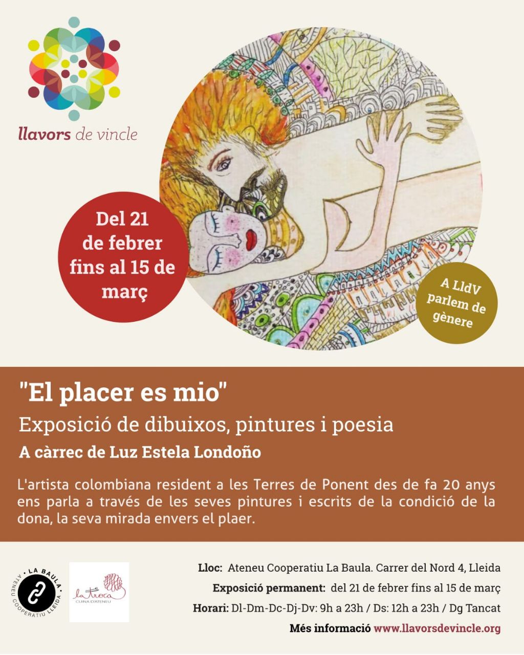"El placer es mio": Exposició de dibuixos, pintures i poesia